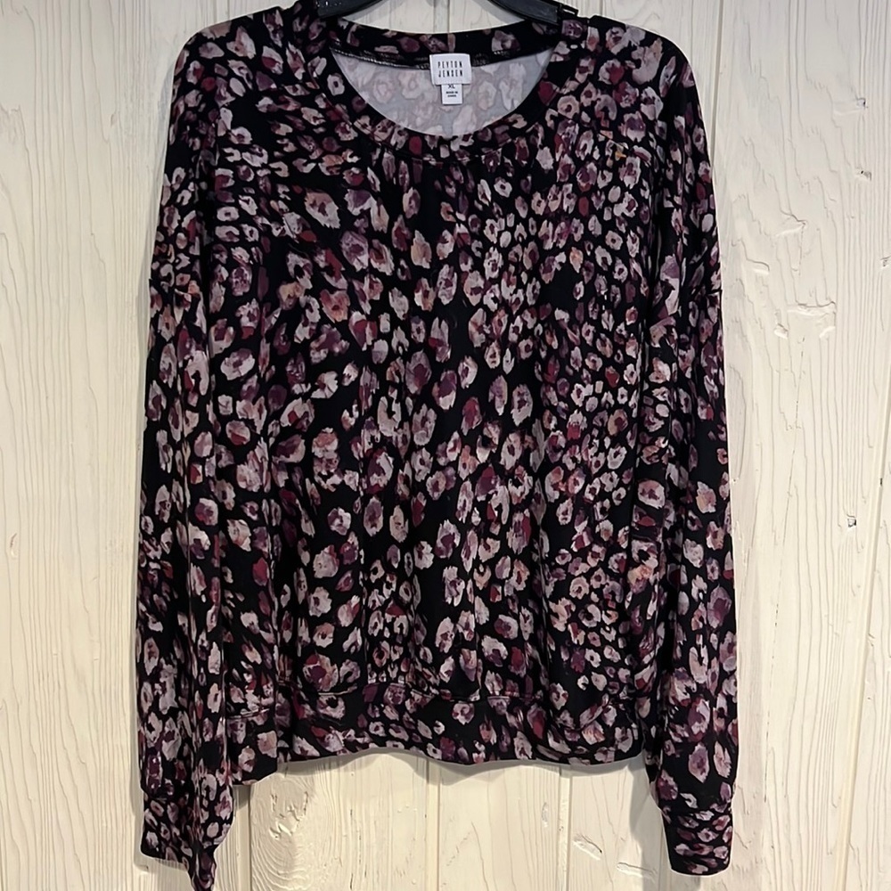 Peyton Jensen Floral Print Long Sleeve Top Extra Large
